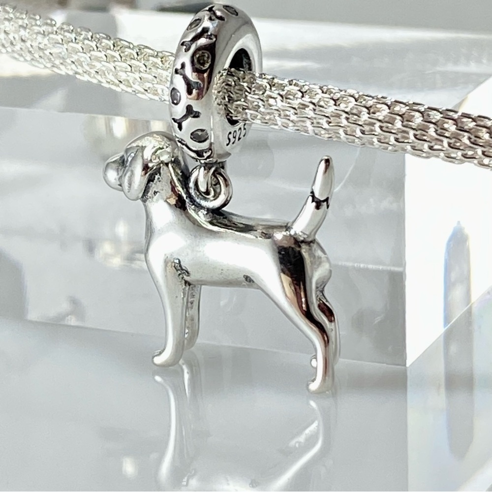Sterling Silver Labrador Dog Dangle Charm